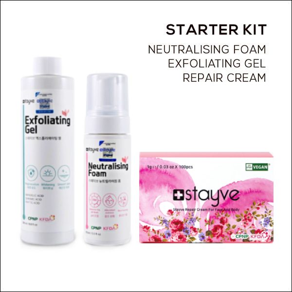 Stayve Dermawhite Exfoliating Gel, Neutralising Foam & Repair Cream image 0