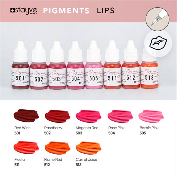 Stayve Organic SPMU Lips Pigments - Starter Kit - 8 colours image 2