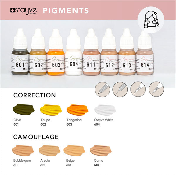Stayve Organic SPMU Face Skin Pigments - Starter Kit - 8 colours image 2