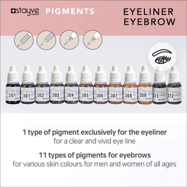 Stayve Organic SPMU Eyebrow & Eyeliner Pigments - Starter Kit - 12 colours image 1